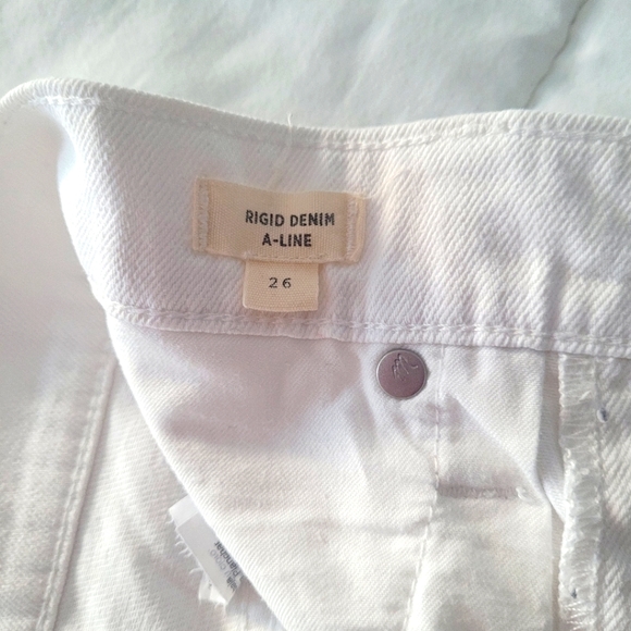 Madewell Rigid A Line Miniskirt In Tile White Button Front Edition Size 26 - Picture 6 of 6